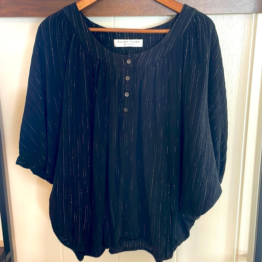 Black Trina Turk Blouse OS